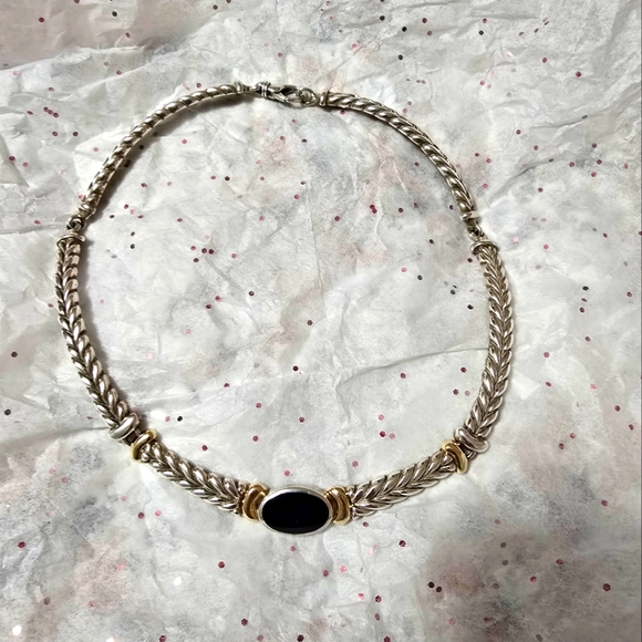 Kabana Silver & 14K Gold Choker Statement Necklace - Picture 5 of 6